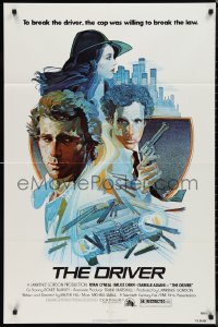 9t1396 DRIVER 1sh 1978 Walter Hill, cool artwork of Ryan O'Neal, Bruce Dern & Adjani by M. Daily!