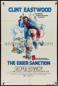 9t1403 EIGER SANCTION 1sh 1975 Clint Eastwood's lifeline was held by the assassin he hunted!