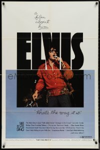 9t1411 ELVIS: THAT'S THE WAY IT IS 1sh 1970 great image of Presley singing on stage!