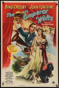 9t1414 EMPEROR WALTZ 1sh 1948 Bing Crosby & Joan Fontaine, directed by Billy Wilder!