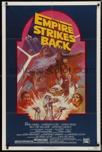 9t1415 EMPIRE STRIKES BACK NSS style 1sh R1982 George Lucas sci-fi classic, cool artwork by Tom Jung!