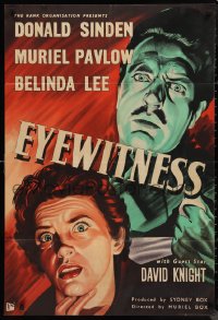 9t1100 EYEWITNESS English 1sh 1956 Donald Sinden, Pavlow, dramatic art from English film noir!