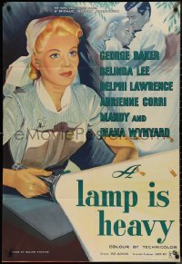 9t1101 FEMININE TOUCH English 1sh 1956 A Lamp Is Heavy, art of pretty English nurse Belinda Lee!
