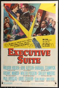 9t1428 EXECUTIVE SUITE 1sh 1954 William Holden, Barbara Stanwyck, Fredric March, June Allyson!