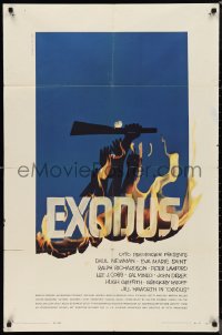 9t1429 EXODUS 1sh 1961 Otto Preminger, great artwork of arms reaching for rifle by Saul Bass!