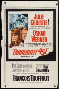 9t1434 FAHRENHEIT 451 1sh 1967 Francois Truffaut, Julie Christie, Oskar Werner, Ray Bradbury!