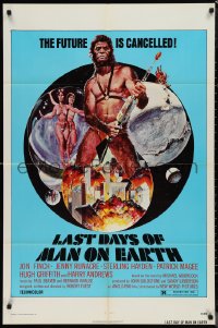 9t1454 FINAL PROGRAMME 1sh 1974 wild sci-fi artwork of ape-man w/gun by John Solie!