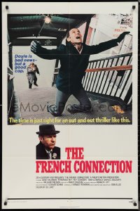 9t1476 FRENCH CONNECTION int'l 1sh 1971 Gene Hackman in movie chase climax spoiler, William Friedkin!