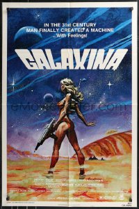 9t1488 GALAXINA style A 1sh 1980 Robert Tanenbaum art of sexy Dorothy Stratten, a man-made machine!