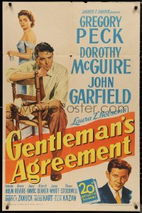 9t1492 GENTLEMAN'S AGREEMENT 1sh 1947 Elia Kazan, Gregory Peck, Dorothy McGuire, John Garfield