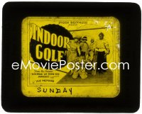 9t0742 INDOOR GOLF glass slide 1928 from the famous Keeping Up with the Joneses cartoons!