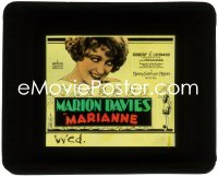 9t0743 MARIANNE glass slide 1929 pretty smiling Marion Davies, great cartoon art by John Held Jr.!