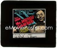 9t0745 MR. MOTO'S GAMBLE glass slide 1938 Asian detective Peter Lorre over boxing ring, murder!