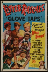 9t1500 GLOVE TAPS 1sh R1950 Jackie Cooper, Joe Cobb, Spanky MacFarland, Little Rascals!