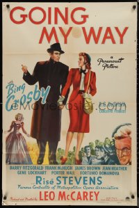 9t1504 GOING MY WAY 1sh 1944 Bing Crosby, Rise Stevens & Barry Fitzgerald, Leo McCarey classic!