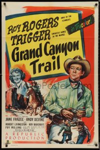 9t1515 GRAND CANYON TRAIL 1sh 1948 cowboy Roy Rogers & Trigger in Arizona, Jane Frazee, Andy Devine!