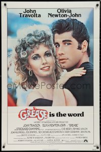 9t1518 GREASE int'l 1sh 1978 art of John Travolta & Olivia Newton-John in the classic musical!