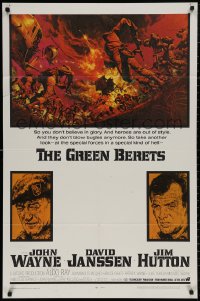 9t1523 GREEN BERETS 1sh 1968 John Wayne, David Janssen, Jim Hutton, Vietnam War art by McCarthy!