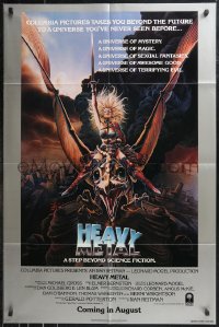 9t1536 HEAVY METAL advance/teaser 1sh 1981 classic musical animation, Chris Achilleos fantasy art!