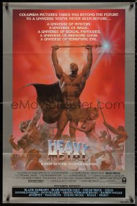 9t1538 HEAVY METAL style B int'l 1sh 1981 classic musical animation, wild Richard Corben fantasy art!