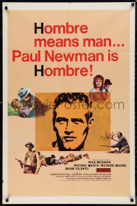 9t1557 HOMBRE 1sh 1966 Paul Newman, Martin Ritt, Fredric March, it means man!