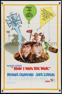 9t1567 HOW I WON THE WAR 1sh 1968 great wacky art of John Lennon & Michael Crawford on helmet!