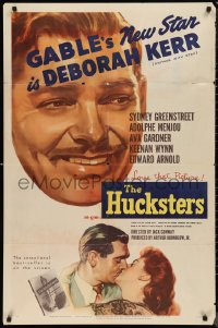 9t1570 HUCKSTERS 1sh 1947 art of Clark Gable & Deborah Kerr!