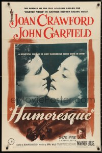 9t1573 HUMORESQUE 1sh 1946 Joan Crawford is a woman with a heart she can't control, John Garfield