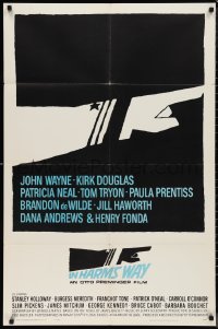 9t1586 IN HARM'S WAY 1sh 1965 Otto Preminger, classic Saul Bass pointing hand artwork!