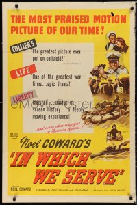 9t1588 IN WHICH WE SERVE 1sh 1943 directed by Noel Coward & David Lean, English World War II epic!