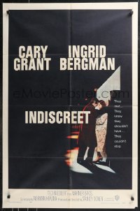 9t1592 INDISCREET 1sh 1958 Cary Grant & Ingrid Bergman, directed by Stanley Donen!