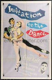 9t1595 INVITATION TO THE DANCE 1sh 1956 great art of Gene Kelly dancing with Tamara Toumanova!