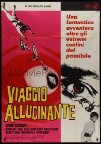 9t0158 FANTASTIC VOYAGE Italian 1p 1966 different art of tiny people going to the human brain!