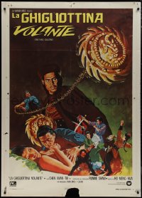 9t0159 FLYING GUILLOTINE Italian 1p 1976 Shaw Brothers, cool art of the most deady weapon!