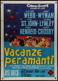 9t0167 HOLIDAY FOR LOVERS Italian 1p 1959 Jane Wyman, Jill St. John & Lynley steal kisses in Brazil!