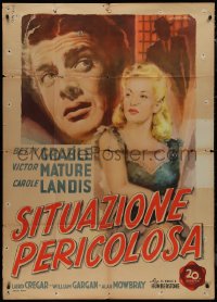 9t0172 I WAKE UP SCREAMING Italian 1p 1947 different Cesselon art of Mature & Betty Grable, rare!