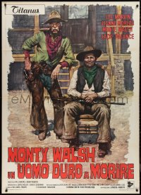 9t0187 MONTE WALSH Italian 1p 1970 different art of cowboy Lee Marvin & Jack Palance by Ciriello!