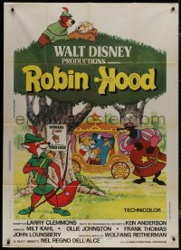 9t0203 ROBIN HOOD Italian 1p 1974 Walt Disney's cartoon version, the way it REALLY happened, rare!