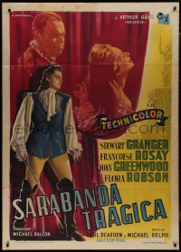 9t0207 SARABAND FOR DEAD LOVERS Italian 1p 1949 Stewart Granger, different art by Alfredo Capitani!