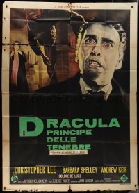 9t0099 DRACULA PRINCE OF DARKNESS Italian 2p 1966 best Nistri art of vampire Christopher Lee!