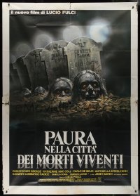 9t0102 GATES OF HELL Italian 2p 1983 Paura Nella Citta dei Morti Viventi, Fulci, ultra rare!