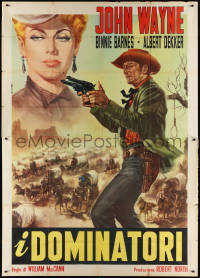 9t0105 IN OLD CALIFORNIA Italian 2p R1963 cool different art of John Wayne w/guns by Renato Casaro!