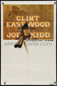 9t1609 JOE KIDD 1sh 1972 art of Clint Eastwood with shotgun, written by Elmore Leonard!