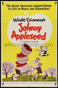 9t1610 JOHNNY APPLESEED 1sh R1966 Disney, the American legend comes to life in music & animation!