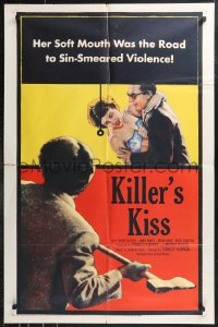 9t1627 KILLER'S KISS 1sh 1955 early Stanley Kubrick noir set in New York's Clip Joint Jungle!