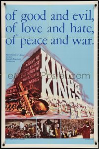 9t1631 KING OF KINGS style A 1sh 1961 Nicholas Ray Biblical epic, Jeffrey Hunter as Jesus!