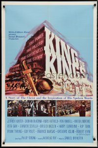 9t1632 KING OF KINGS style B 1sh 1961 Nicholas Ray Biblical epic, Jeffrey Hunter as Jesus!