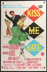 9t1635 KISS ME KATE 1sh 1953 great art of Howard Keel spanking Kathryn Grayson, Ann Miller!