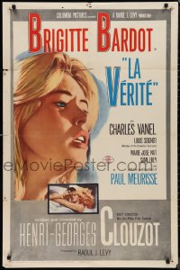 9t1640 LA VERITE 1sh 1961 super sexy Brigitte Bardot, Henri-Georges Clouzot, original title!