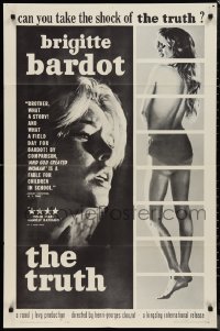 9t1639 LA VERITE 1sh 1961 different image of Brigitte Bardot, Henri-Georges Clouzot, The Truth!